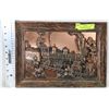 Image 1 : VINTAGE COPPERCRAFT TRAY ART."ERIE RAILROAD TRAIN