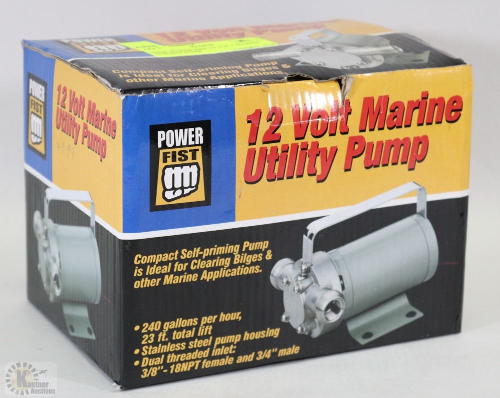 NEW POWER FIST 12 VOLT MARINE UTILITY PUMP