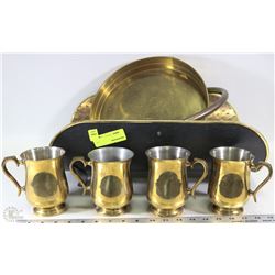 LARGE LOT OF BRASS ITEMS INC GOBLETS
