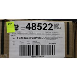 CASE OF 36 NEW 4 FOOT GE FLORESCENT LIGHT BULBS