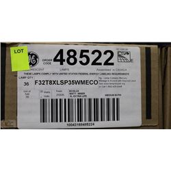 CASE OF 36 NEW 4 FOOT GE FLORESCENT LIGHT BULBS