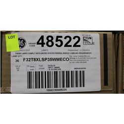 CASE OF 36 NEW 4 FOOT GE FLORESCENT LIGHT BULBS