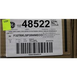 CASE OF 36 NEW 4 FOOT GE FLORESCENT LIGHT BULBS