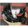 Image 1 : LARGE WICKER BASKET WITH NEW WOMENS PLEASER BOOTS