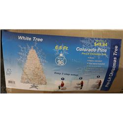 TWO METER TALL WHITE ARTIFICIAL CHRISTMAS TREE