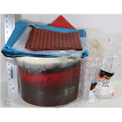 FLAT OF PARTY SUPPLY INC CUPS AND TABLE COVERS