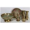 Image 1 : 6PC BRASS COLLECTION-1LRG BOWL, 2 VASES, 2 TEAPOTS