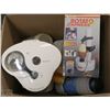 Image 1 : BOX OF KITCHEN ITEMS INC COFFEE GRINDER/MAKER AND