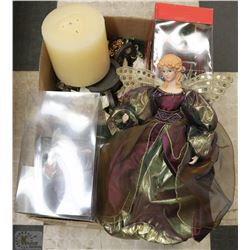 ESTATE BOX OF CHRISTMAS DECORATIONS INCLUDING