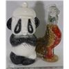 Image 1 : VINTAGE PANDA COOKIE JAR AND GLASS DECORATIVE