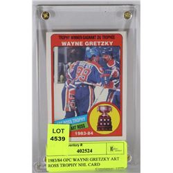 1983/84 OPC WAYNE GRETZKY ART ROSS TROPHY NHL CARD