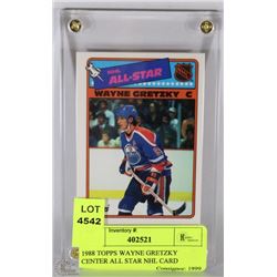 1988 TOPPS WAYNE GRETZKY CENTER ALL STAR NHL CARD