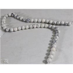 #45-WHITE TURQUOISE LOOSE BEAD 15" /8MM