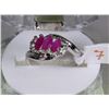 Image 1 : #15-NATURAL RUBY/CZ.925 SOLID SILVER RING