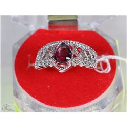 #27-NATURAL AMETHYST/CZ RING