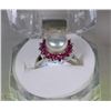 Image 1 : #31-GENUINE WHITE AKOYA PEARL & RED RUBY RING