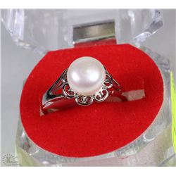 #38-NATURAL CULTURED WHITE AKOYAL PEARL RING