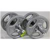 Image 1 : DUMBBELL WEIGHT PLATES 4 PLATES WITH 2 PLATE BARS