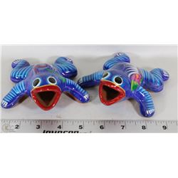 LOT OF 2 DECORATIVE FROGS