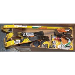 FLAT OF PRY BARS AND STAPLE GUNS