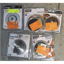 LOT OF RIDGID 4" DIAMOND BLADE CUTTINGWHEELS