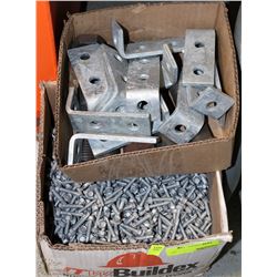 BOX OF SCREWS AND HARDWARE