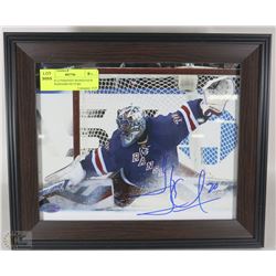 HENRIK LUNDQVIST SIGNED NEW YORK RANGERS PICTURE