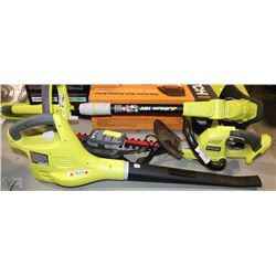 RYOBI 18V WEEDEATER/SHRUB TRIM/BLOWER BATT/CHARGER