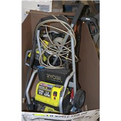 2 RYOBI ELE. PRESSURE WASHERS AS IS/ 2 WEEDEATERS