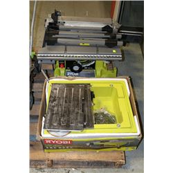 RYOBI 10" TABLE SAW S/W 7" WET TILE SAW - AS IS