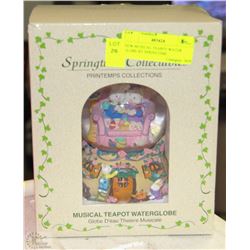 NEW MUSICAL TEAPOT WATER GLOBE BY SPRINGTIME