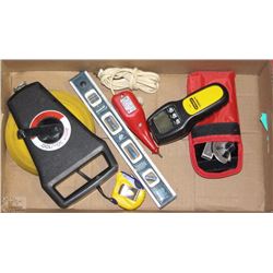 FLAT W/TOOLS INCL. LUFKIN 100 FT. TAPE,