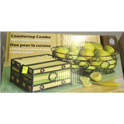 COUNTERTOP COMBO NAPKIN HOLDER AND BASKET SET