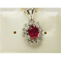 #2-14K GOLD RUBY & DIAMOND PENDANT