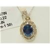 Image 1 : #7-14K GOLD SAPP & DIAMOND PENDANT