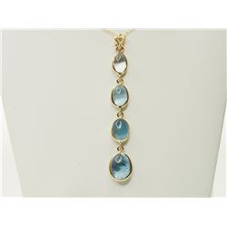 #11-14K GOLD AQUAMARINE PENDANT NECKLACE