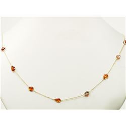 #19-10K GOLD GARNET NECKLACE