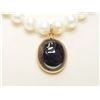 Image 2 : #22-14K GOLD SAPPHIRE & PEARL NECKLACE
