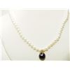 Image 3 : #22-14K GOLD SAPPHIRE & PEARL NECKLACE