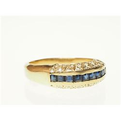#23-14K GOLD SAPPHIRE & DIAMONDRING SIZE 9
