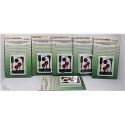 LOT OF 6 NEW STEREO EARPHONES W/ADAPTER & EARPADS