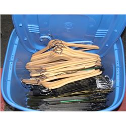 130 ASSORTED METAL AND WOOD CLOTHES HANGERS