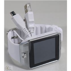 NEW WHITE AND ST STEEL BLUE TOOTH SMART WATCH WITH