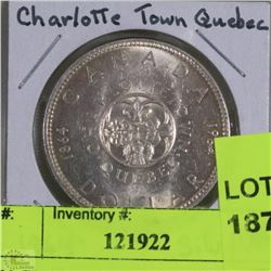 1964 CHARLOTTE TOWN QUEBEC SILVER DOLLAR