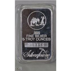 5 OZ SILVER .999  BAR
