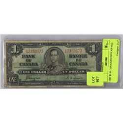 1937 $1.00 CANADIAN DOLLAR BILL