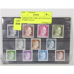 GERMAN WW II MINT SET OF HITLER STAMPS 1941-44