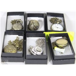 GROUP OF 6 SMALL POCKET WATCHES