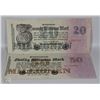 Image 1 : 2 UNCIRCULATED GERMAN 1923 50 MILLION AND TWENTY