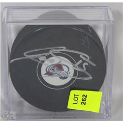 JOE SAKIC SIGNED AVALANCHE PUCK WITH COA